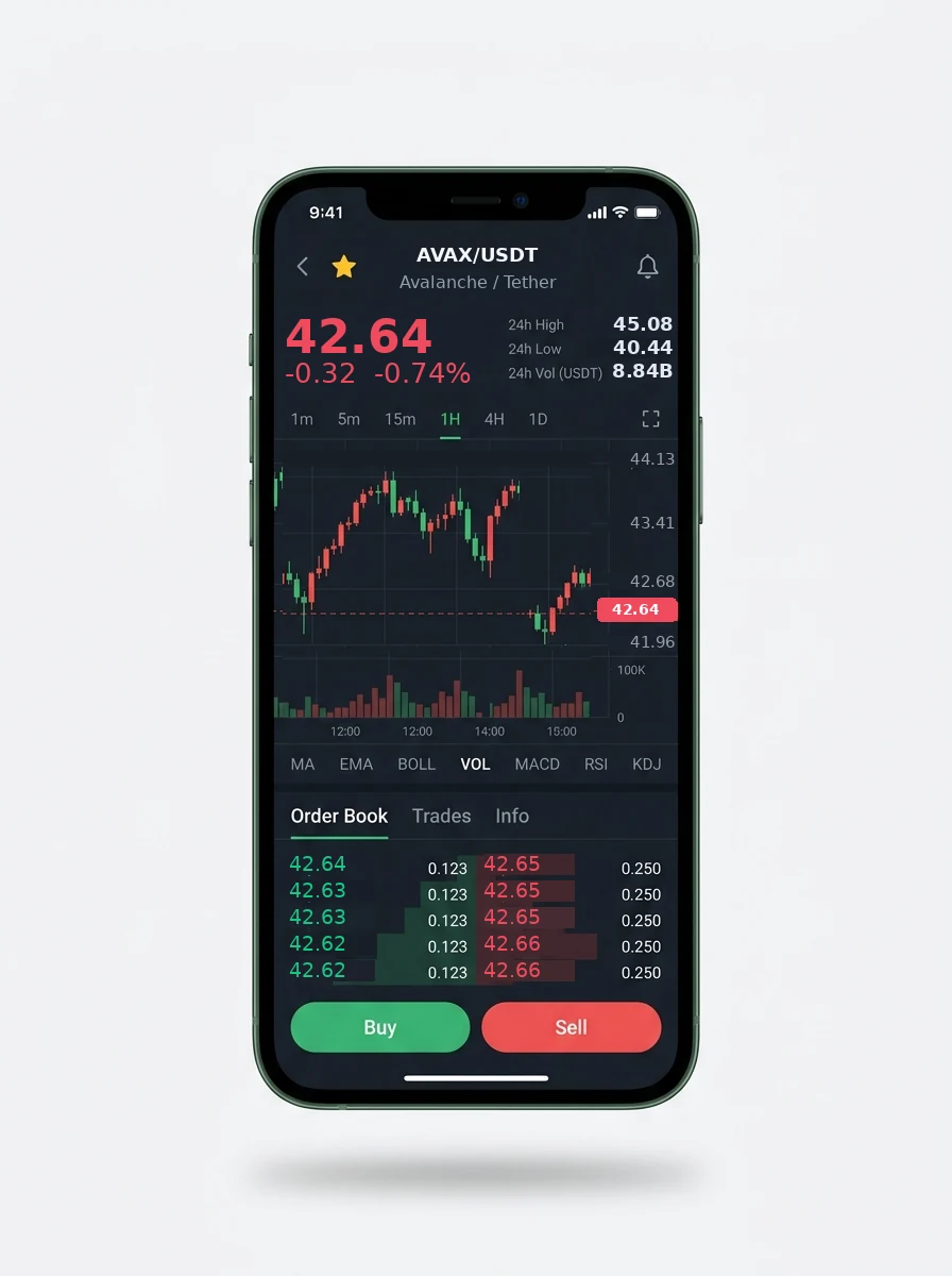 The same portfolio view on a phone screen